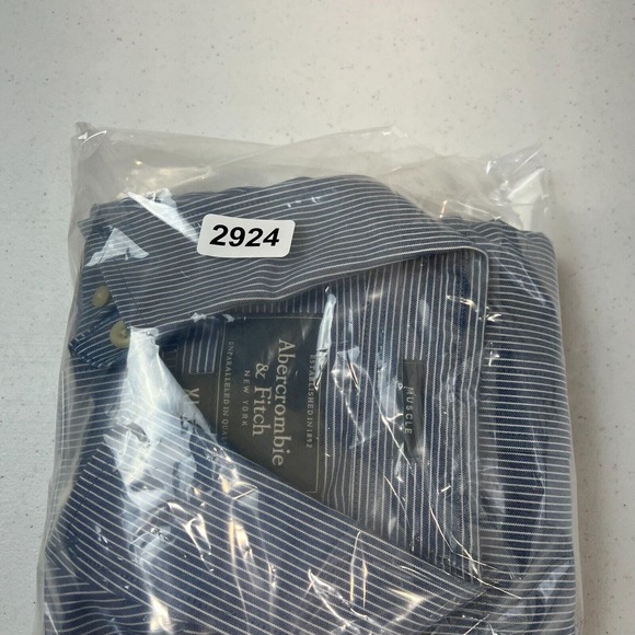 Abercrombie & Fitch‎ Men's Striped Button Down Muscle Shirts Long Sleeve Size L - Picture 12 of 12